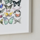 "Watercolor Butterfly Collection" - Art Print in Lush Meadow by Heidi Lowell - Frame Close-up