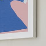 "Surf's Up" - Art Print in coral pink by Elliot Stokes - Frame Close-up