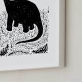 "Dinosaur love" - Art Print in monochrome by Susanne Kasielke - Frame Close-up