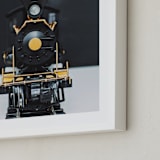 "All Aboard!" - Art Print in railway black by Alicia Abla - Frame Close-up