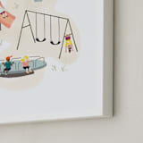 "Together" - Art Print in Playground Blue by JeAnna Casper - Frame Close-up