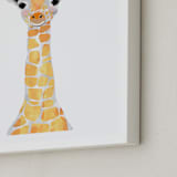 "baby animal.giraffe" - Art Print in merigold by Cass Loh - Frame Close-up