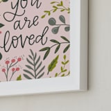 "You Are Loved - Floral" - Art Print in Blush Pink by Alexa Zurcher - Frame Close-up