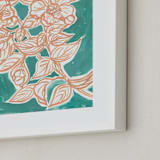 "Lush Botanical Gallery III" - Art Print in Eucaptulus Green by Lise Gulassa - Frame Close-up