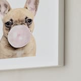 "Bubblegum animals" - Art Print in white by Maja Cunningham - Frame Close-up