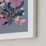 "Butterfly Floral" - Art Print in Grape by Angel Walker - Frame Close-up