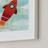"Explore Your World" - Art Print in Rocket Red by Mansi Verma - Frame Close-up