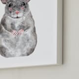 "Baby Animal Rat" - Art Print in Grizzle Grey by Cass Loh - Frame Close-up