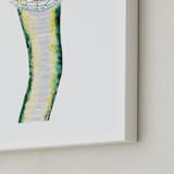 "Baby Animal Snake" - Art Print in Jade by Cass Loh - Frame Close-up