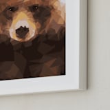 "Poly Bear" - Art Print in Poly Bear Brown by Calais A Le Coq - Frame Close-up