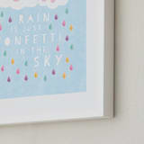 "confetti rain drops" - Art Print in Sky Blue by Mandy Rider - Frame Close-up