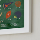 "SPORTS PRIMER" - Art Print in Chalkboard Green by Susan Brown - Frame Close-up