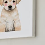 "Baby Labrador" - Art Print in yellow by Cass Loh - Frame Close-up