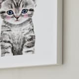 "Baby Kitten" - Art Print in grey by Cass Loh - Frame Close-up