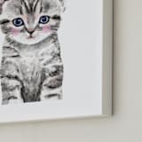 "Baby Kitten" - Art Print in grey by Cass Loh - Frame Close-up