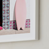 "Pink Fish" - Art Print in Pink by Calais A Le Coq - Frame Close-up