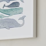"Blue Whales" - Art Print in Aqua by Kelsey Carlson - Frame Close-up