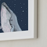 "starry sky whale" - Art Print in Navy by Cass Loh - Frame Close-up