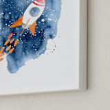 "Space Adventure" - Art Print in Starry Sky by Katrina Pete - Frame Close-up