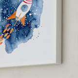 "Space Adventure" - Art Print in Starry Sky by Katrina Pete - Frame Close-up