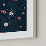 "Sports In Space" - Art Print in Space by Anna Joseph - Frame Close-up