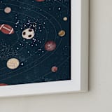 "Sports In Space" - Art Print in Space by Anna Joseph - Frame Close-up
