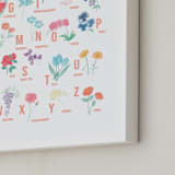 "Flower Alphabet" - Art Print in Peach by Jessica Kelemen - Frame Close-up