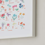 "Flower Alphabet" - Art Print in Peach by Jessica Kelemen - Frame Close-up