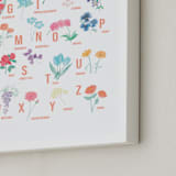 "Flower Alphabet" - Art Print in Peach by Jessica Kelemen - Frame Close-up