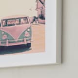 "Retro Times" - Art Print in Retro pink by Caroline Mint - Frame Close-up