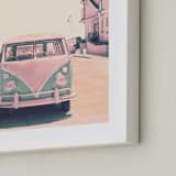 "Retro Times" - Art Print in Retro pink by Caroline Mint - Frame Close-up