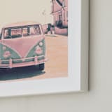"Retro Times" - Art Print in Retro pink by Caroline Mint - Frame Close-up