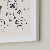 "Dog study" - Art Print in Cream by Teju Reval - Frame Close-up