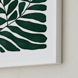 "Loopy Leaves I" - Art Print in Hunter green by Kelly Watkins - Frame Close-up