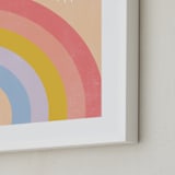 "Double Rainbow with Moon and Sun IV" - Art Print in Sunrise by Emanuela Carratoni - Frame Close-up