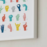 "American Sign Language ABCs" - Art Print in Rainbow by Jessie Steury - Frame Close-up
