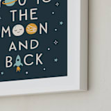 "Moon And Back" - Art Print in Midnight by Annie Holmquist - Frame Close-up