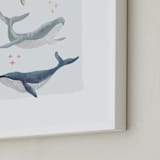 "Ocean Whales" - Art Print in Ocean Blue by Alice Nelen - Frame Close-up