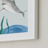 "Ocean Friends II" - Art Print in Shark by Teju Reval - Frame Close-up