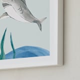 "Ocean Friends II" - Art Print in Shark by Teju Reval - Frame Close-up