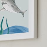 "Ocean Friends II" - Art Print in Shark by Teju Reval - Frame Close-up