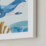 "Ocean Friends I" - Art Print in Whale by Teju Reval - Frame Close-up