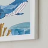 "Ocean Friends I" - Art Print in Whale by Teju Reval - Frame Close-up