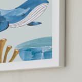 "Ocean Friends I" - Art Print in Whale by Teju Reval - Frame Close-up