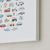 "Transportation Alphabet" - Art Print in Pearl by Teju Reval - Frame Close-up