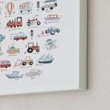 "Transportation Alphabet" - Art Print in Pearl by Teju Reval - Frame Close-up
