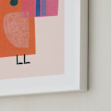 "mod toucan" - Art Print in peach by Carrie Moradi - Frame Close-up