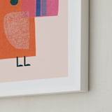 "mod toucan" - Art Print in peach by Carrie Moradi - Frame Close-up