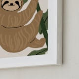 "Baby sloth" - Art Print in Brown by Cass Loh - Frame Close-up