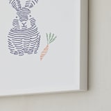 "Lined Animals IV" - Art Print in OCEAN BLUE by Jayne Alfieri - Frame Close-up
